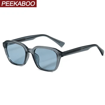 Peekaboo сине-коричневые поляризованные солнцезащитные очки модные мужские TR90 женские квадратные солнцезащитные очки для женщин uv400 унисекс ацетат для очков