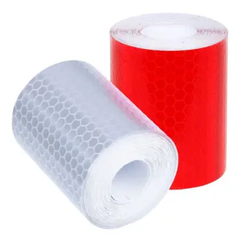 2 шт. Клейкая лента размером 50 мм × 3 метра, предупреждающая лента, Отражающая лента, защитная маркировочная лента, белая и красная