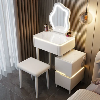 Белые Удобные Комоды Салонная консоль Напольный Стол для макияжа с зеркалом Современная Многофункциональная мебель для дома Toaletka Room HY