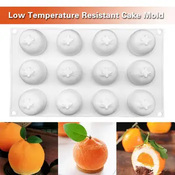 Форма для помадки из силикона с антипригарным покрытием Оранжевой формы, форма для десерта, Многокамерная форма для выпечки шоколада на кухне, форма для выпечки торта 