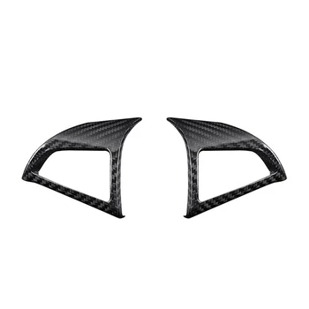 2шт Автомобильный углепластиковый Руль Кнопка Панель Крышка Отделка Декоративная Рамка Наклейка для Chevrolet Camaro 2012-2015