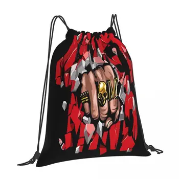 Рюкзак для кемпинга и велоспорта с ручным принтом, Модный Спортивный рюкзак на открытом воздухе с завязками, мужская и женская повседневная школьная сумка