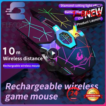 1-8 шт. Беспроводная игровая мышь 6 кнопок 2400 точек на дюйм USB Перезаряжаемые мыши с немой подсветкой Оптическая мышь для геймерских ПК