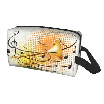 Косметичка Trumpet Женская Kawaii большой емкости для любителей джазовой музыки, косметичка для хранения косметических принадлежностей