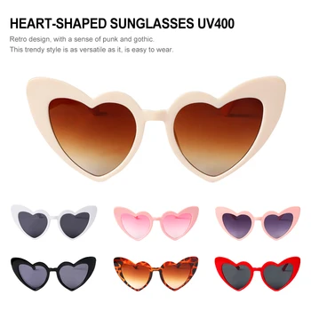 Солнцезащитные очки Mini Heart, женские солнцезащитные очки Cat Eye, женские ретро-очки в форме сердца, женские очки с защитой от UV400, декор для вечеринки своими руками