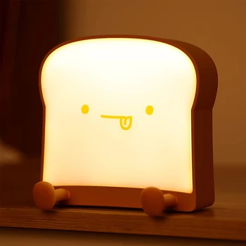 Ночная лампа -лампа для тостов, милые подарки на день рождения с деревянной USB-батареей, день рождения для маленьких мальчиков, малышей, детей