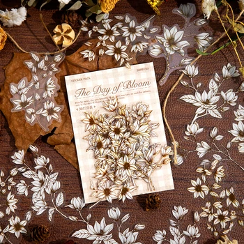 20 Листов водонепроницаемых наклеек серии Vintage Flower для руководства по скрапбукингу, дневника 