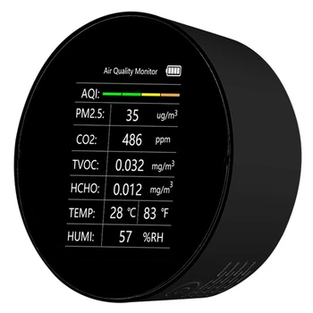 Измеритель CO2 PM2.5 TVOC, HCHO, Температура, влажность, Детектор AQI, Монитор качества воздуха, датчик CO2, анализатор