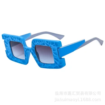 Модные квадратные солнцезащитные очки для женщин в синей оправе, черный цвет очков, брендовая дизайнерская оправа, градиентные линзы, мужские uv400