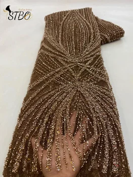 Роскошный уникальный дизайн 5Y Africa, высококачественная вышивка ручной работы, бусины, сетчатое кружево, пайетки для изготовления вечернего платья