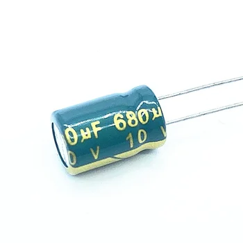 10 шт./лот 10 В 680 МКФ Низкий ESR/импеданс высокочастотный алюминиевый электролитический конденсатор размером 8X12 10 В 680 МКФ 20%