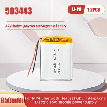 1-2ШТ 503443 053443 3,7 В 850 мАч Перезаряжаемый Lipo Литий-Полимерный Аккумулятор Для Светодиодных Ламп Power Bank Рекордер Bluetooth-Гарнитура