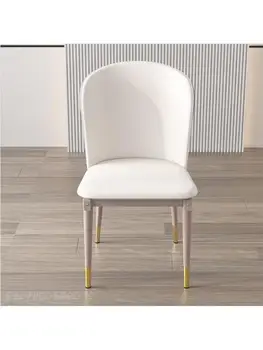 Роскошный Домашний обеденный стул Nordic Light 2022, Новая маленькая квартира, Белая, постмодернистская, минималистичная и удобная Мягкая сумка для столовой