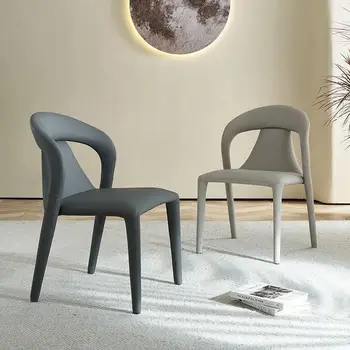 Современный минималистичный обеденный стул home Nordic light с роскошной спинкой, креативный кожаный стул для ресторана итальянского отеля, обеденный стол