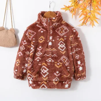 Флисовая куртка от 2 лет, осень-зима, для маленьких мальчиков и девочек, флисовая толстовка с принтом, топы, пуловеры, повседневная верхняя одежда для детей