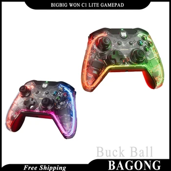 Bigbig Выиграл Rainbow C1lite Проводной Геймпад Контроллер Rgb Light Линейные Триггеры Usb E-Sport Gamepad Для Switch Pc Ios Gamer Подарки