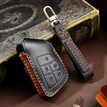 Кожаный чехол для ключей от автомобиля Crazy Horse, брелок для ключей, защитная сумка для Chevrolet Suburban Tahoe Buick Envision S Plus Avenir Shell