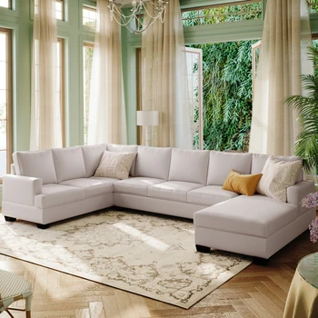 Современный диван, Большой мягкий U-образный секционный диван, очень широкий шезлонг для отдыха