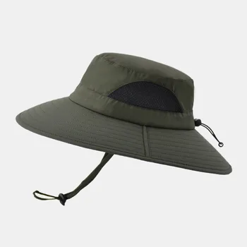 Летние Солнцезащитные шляпы UPF50 + Для женщин, мужчин, Дышащие Рыбацкие кепки, Быстросохнущая Походная Рыболовная шляпа, Уличная Мужская Панама-ведро
