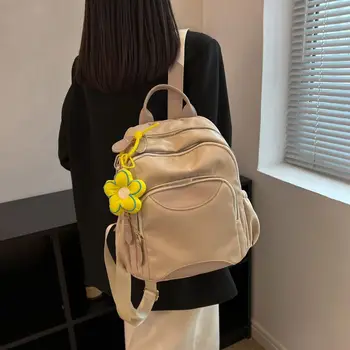Школьный ранец, практичный, простой, удобный, Корейские новинки, Японский рюкзак из цельного материала, универсальный Износостойкий Мягкий карман на молнии