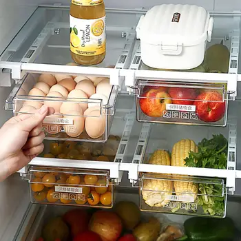 1шт Ящик для хранения холодильника Стеллаж Кухонные Контейнеры Органайзер для холодильника Держатель для продуктов Полка Кухонные Принадлежности Прозрачный контейнер