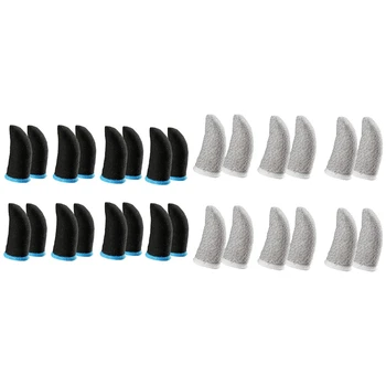 28шт 18-контактных накладок для пальцев из углеродного волокна для мобильных игр Pubg- 12шт белых и 16шт черных накладок для пальцев- 12шт белых и 16шт черных