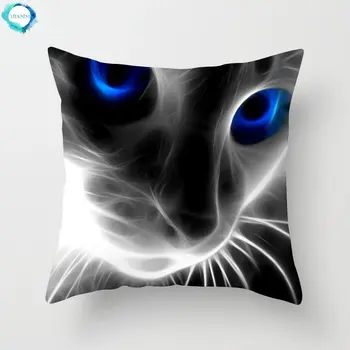 Новая квадратная декоративная наволочка с рисунком мультяшного кота для любителей интересных наволочек для дома, наволочки для подушек