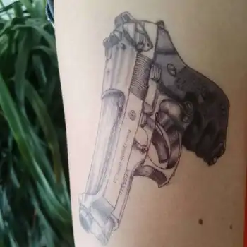 Татуировки с пистолетом Desert Eagle, водонепроницаемая временная татуировка для женщин, мужчин, поддельная татуировка, стойкая татуировка на руке, временные татуировки