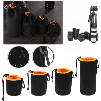 Сумка для объектива камеры, водонепроницаемая сумка для объектива видеокамеры из мягкого неопрена, сумка-чехол для Canon Sony для большинства цифровых зеркальных камер