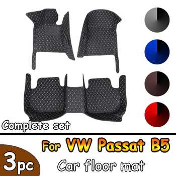 Изготовленные на заказ кожаные автомобильные коврики для VW Passat B5 2003 2004 2005 2006 2007, ковры, накладки для ног, Аксессуары