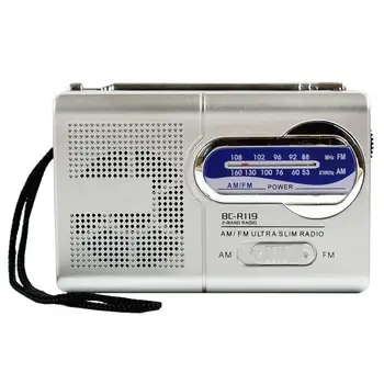 Радио на батарейках Регулируемый музыкальный плеер на батарейках Рождественский подарок Walkman со встроенным динамиком и разъемом для наушников