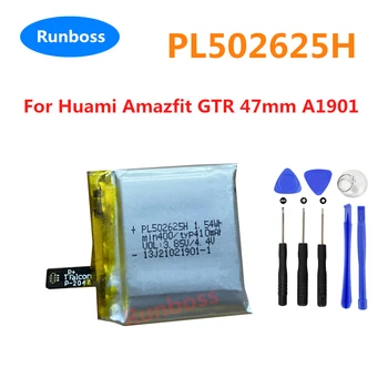 100% Оригинальный аккумулятор для Huami AMAZFIT GTR 47mm A1901 410mAh PL502625H Сменные аккумуляторы