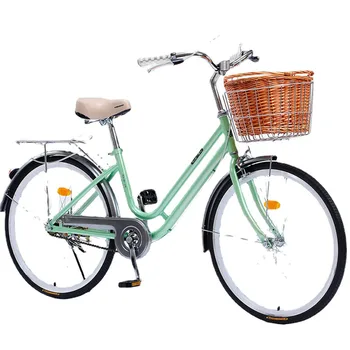24-дюймовый велосипед с регулируемой скоростью, передний суппорт и задний тормоз из высокоуглеродистой стали, ретро-пригородный транспорт для мужчин и женщин для взрослых