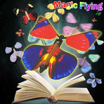 1/10шт Красочная Волшебная летающая бабочка для детей, детская сказочная резинка, летающая в книге, Забавные игрушки-шутки, реквизит, подарки-сюрпризы