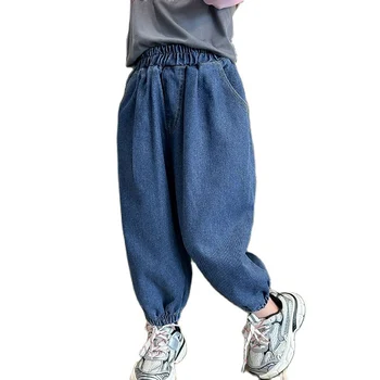 Джинсы для девочек, однотонные джинсы для девочек, весенне-осенние детские джинсы, повседневная детская одежда в стиле кэжуал