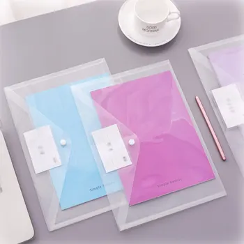 Толстая прозрачная папка с карточкой-этикеткой, прозрачная белая папка на кнопках, подходит для студенческого офиса, легко сортируется