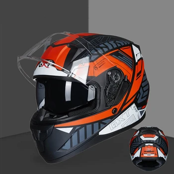 Полнолицевые гоночные шлемы с двойным забралом для бездорожья Мотоциклетный шлем Мотоцикл Casco Moto Для мотокросса capacete DOT Одобрен для мужчин и женщин