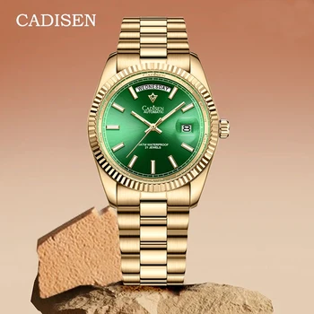 Мужские часы CADISEN 40 мм, роскошные механические автоматические часы для мужчин, сапфировое зеркало, водонепроницаемая спортивная Нержавеющая сталь