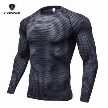 Мужская компрессионная футболка для бега из обтягивающего змеиного джерси, костюм для фитнеса, Быстросохнущая спортивная блузка для бодибилдинга, спортивная одежда для бодибилдинга