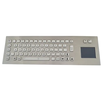 Металлическая клавиатура Киоск для крепления на панели из матовой нержавеющей стали, Прочные клавиатуры, Промышленная Компьютерная клавиатура с Трекпадом