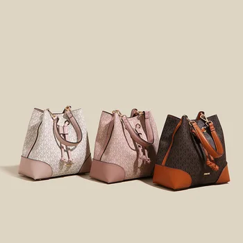 Роскошная дизайнерская сумка IVK, женские ручные сумки, сумка через плечо, женские сумки через плечо, сумка-тоут с модным принтом, сумка-мешок на шнурке