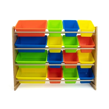 Многоцветные деревянные стеллажи для хранения игрушек Humble Crew для детей