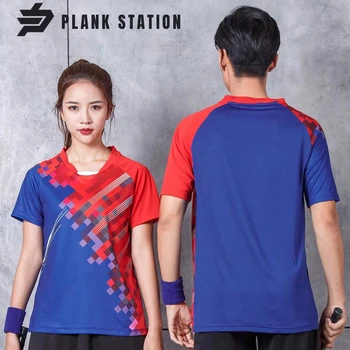 Цветная летняя футболка для настольного тенниса в стиле пэчворк, мужская Женская быстросохнущая футболка для бадминтона, Волейбольная футболка для пинг-понга с коротким рукавом