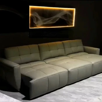 Раскладной диван-кровать из натуральной кожи с электроприводом, функциональный диван-кровать Mordern, Большие диваны Cama Nordic Salon, 3 места