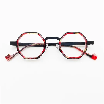 Качественные ацетатные винтажные очки, Винтажные мужские очки для близорукости, оправа для очков с многоугольником по рецепту, женские очки в японском стиле