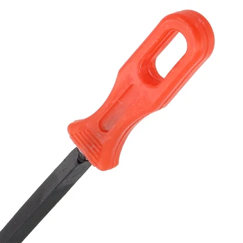 1 шт. 6-дюймовый треугольный стальной напильник с ручкой 80 мм, Деревообрабатывающая шлифовальная пила для дерева, Пластиковые штукатурные заготовки, Черный, Красный Ручной инструмент