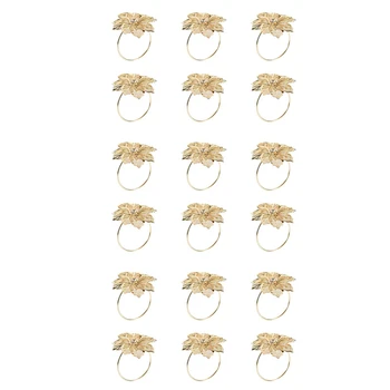 18 Упаковок колец для салфеток, золотые кольца для салфеток, пряжки для украшения стола, свадьбы, ужина, вечеринки, украшения своими руками, золото