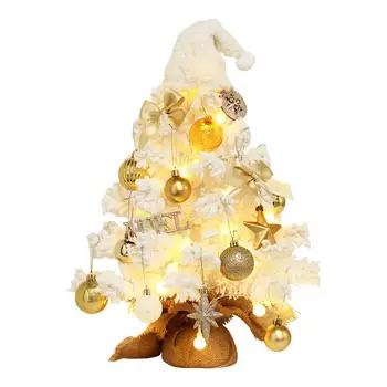 Мини-светодиодная Рождественская елка, искусственный декор рабочего стола, Рождественская елка, украшение для кухонного стола, окна спальни, магазина, украшения для дома