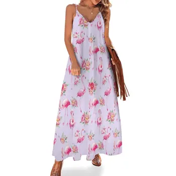 Коллекция Flamingos Платье без рукавов вечерние платья женское пляжное платье платья для женщин