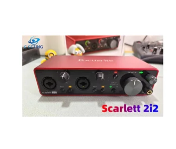 Профессиональный аудиоинтерфейс записи Focusrite Scarlett 2i2 (3-го поколения) Звуковая карта USB с микрофонным предусилителем